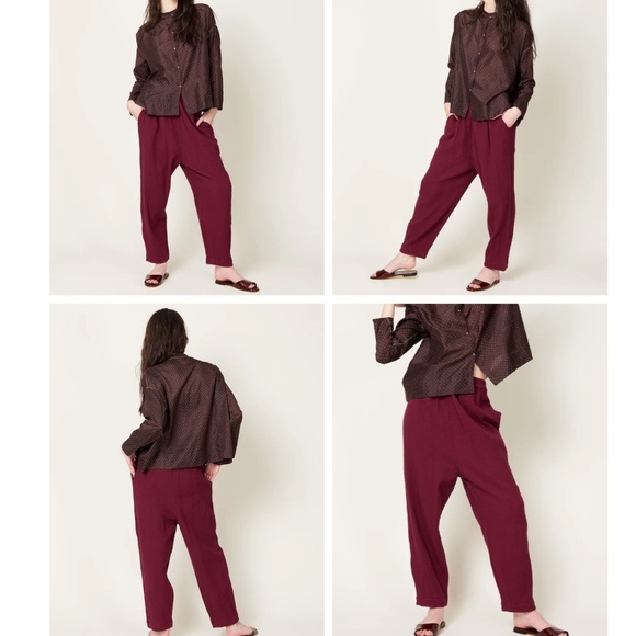 ANAAK PRIMA ARABESQUE PANTS cotton gauze Size 2 Medium cream white - Picture 14 of 14